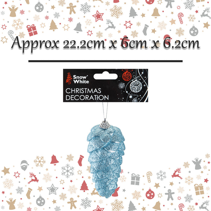 Christmas Tree Decoration Hanging Acrylic Angel Wings X 1 22.2cm Ice Blue