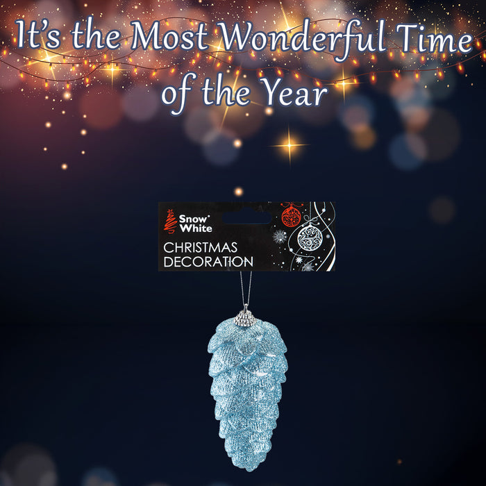 Christmas Tree Decoration Hanging Acrylic Angel Wings X Ice Blue