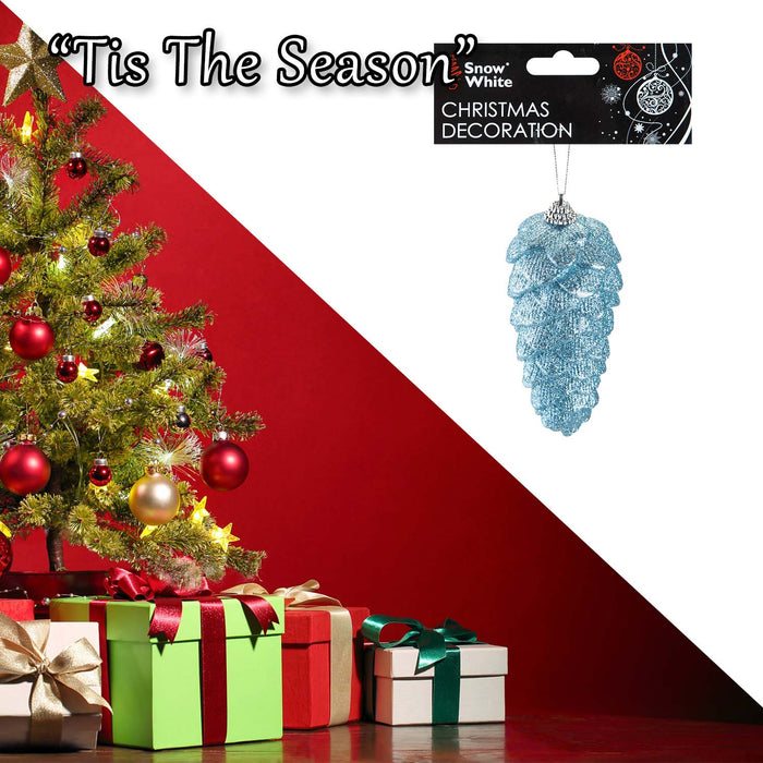 Christmas Tree Decoration Hanging Acrylic Angel Wings X 1 22. 2cm Ice Blue