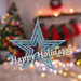 Christmas Tree Decoration Hanging Glitter Star Burst Ornament X 1 40cm Ice Blue