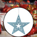 Christmas Tree Decoration Hanging Glitter Star Burst Ornament X 1 40cm Ice Blue