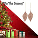 Christmas Tree Decoration 2 Hanging Leaf Glitter X 1 22. 6cm Rose Gold