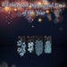 2 Glitter Leaf Christmas Decoration Varied Designs 31. 2cm Ice Blue