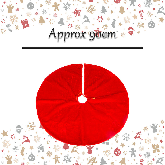 Christmas Tree Skirt Christmas Decoration X  90cm Red