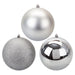 Christmas Bauble Decoration Hanging Tree Ornament X 3 14cm Silver