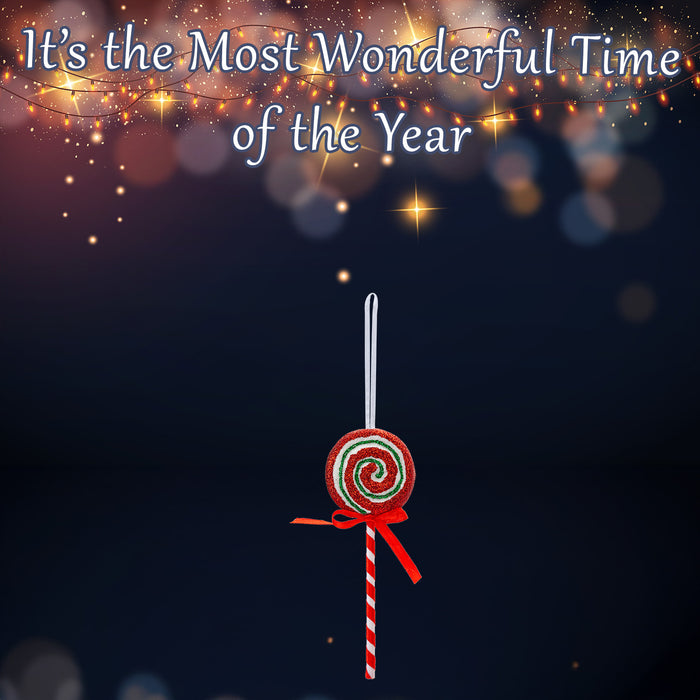 Christmas Decoration Mini Candy Cane Lollipops X 2 24. 5cm Red, White