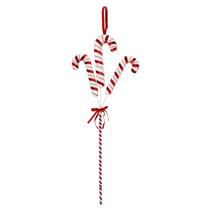 Christmas Decoration Candy Cane Spray X 1 63cm Red, White