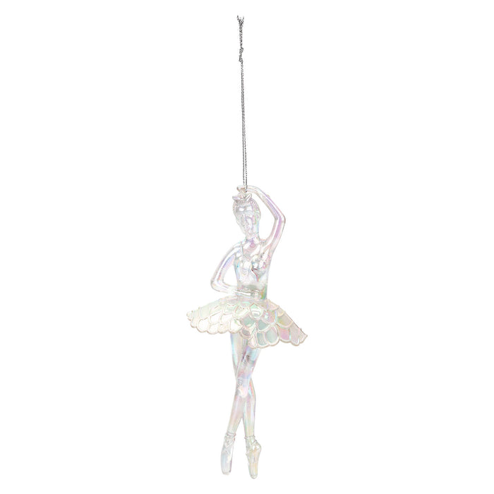 Christmas Tree Decoration Iridescent Acrylic Ballerina X 1 16cm Iridescent