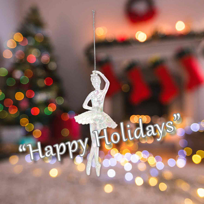 Christmas Tree Decoration Iridescent Acrylic Ballerina