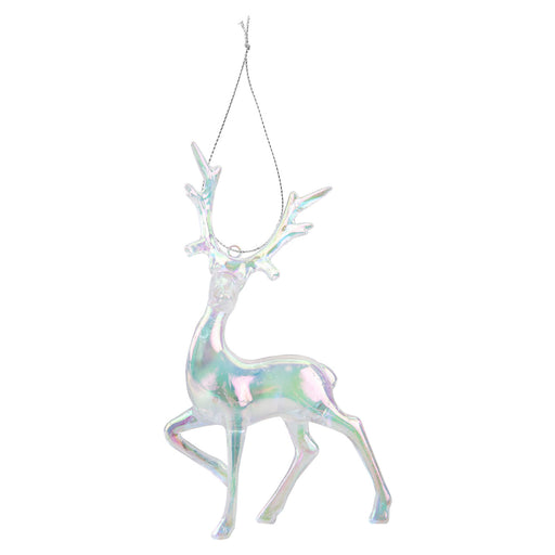 Christmas Tree Decoration Iridescent Acrylic Stag X 1 17cm Iridescent