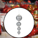Christmas Bauble Decoration Hanging Tree Ornament X 4 31x9. 2x9. 2cm Silver