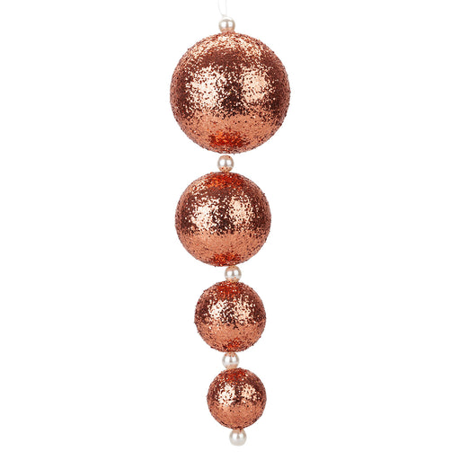 Christmas Bauble Decoration Hanging Tree Ornament X 4 31cm Rose Gold