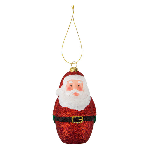 Christmas Tree Decoration Glitter Santa Ornament X 1 12cm x 6cm x 6cm Santa