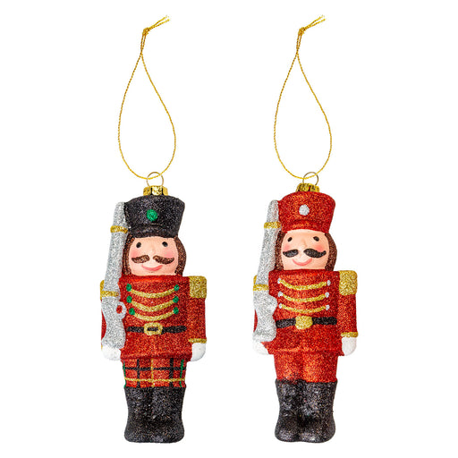 Christmas Tree Decoration Soldier Glitter Ornament X 1 14.5x6x3.5cm Soldier