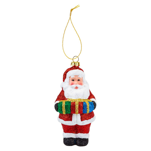 Christmas Tree Decoration Standing Santa Glitter X 1 14cm St, ing Santa