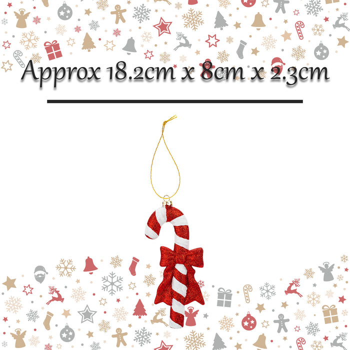 Christmas Tree Decoration Candy Cane Ornament X  18.2cm x 8cm x 2.3cm Red