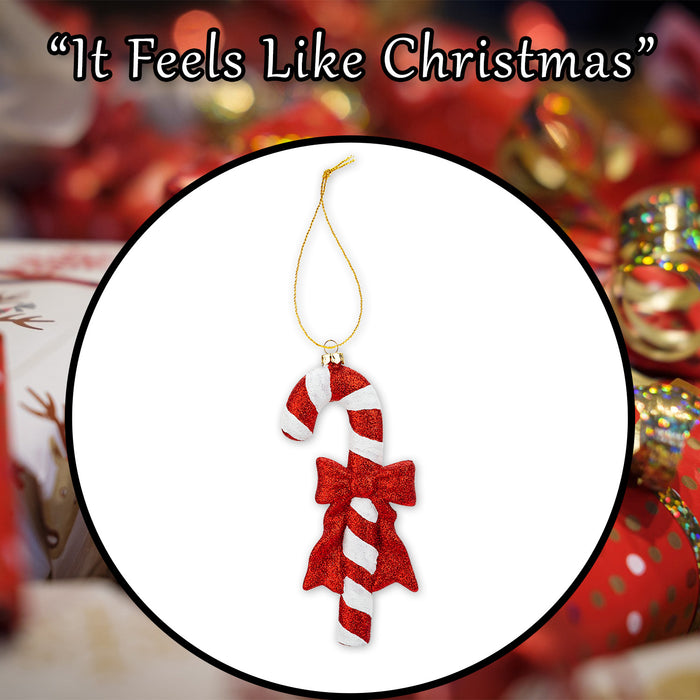 Christmas Tree Decoration Candy Cane Ornament X 18. 2cm x 8cm x 2. 3cm Red