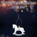 Christmas Tree Decoration Silver White Rocking Horse