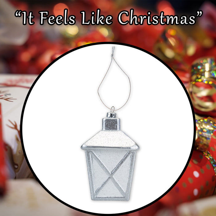 Christmas Tree Decoration Glitter Lantern Ornament X 1 12. 5x7. 5x7. 5cm Lantern