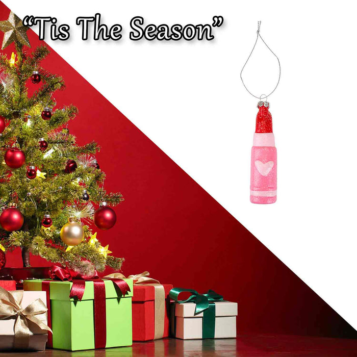 Christmas Tree Decoration Glitter Lipstick Ornament X 1 11. 5x2. 6x2. 6cm Lipstick