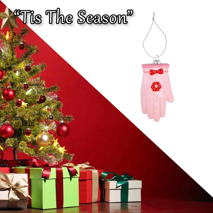 Christmas Tree Decoration Hanging Glitter Glove Ornament X 1 12. 5x6x2. 5cm Glove