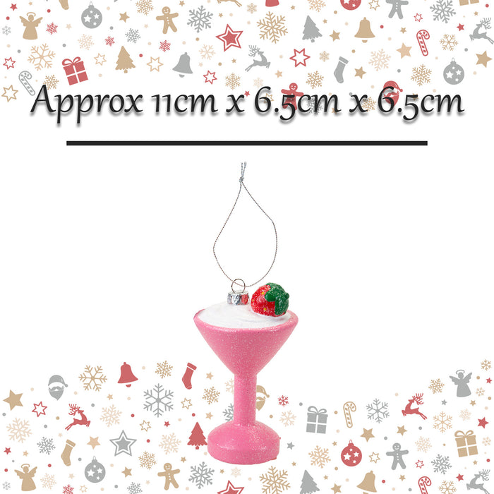 Christmas Tree Decoration Glitter Cocktail Ornament 11x6. 5x6.