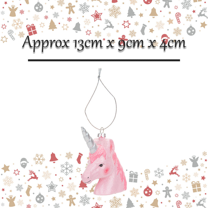 Christmas Tree Decoration Glitter Unicorn Ornament X