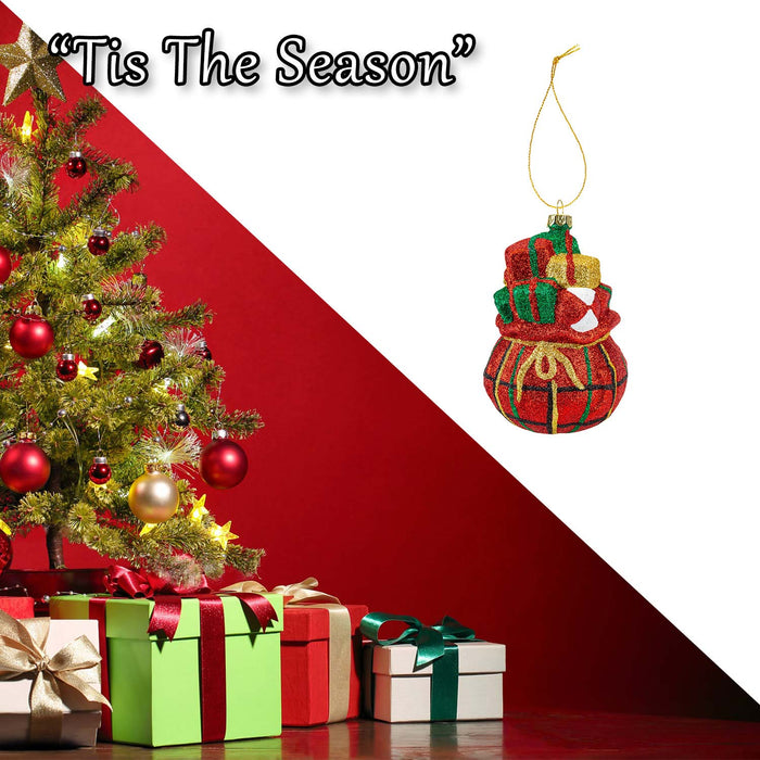 Christmas Decoration Xmas Santa Sack X 1 13cm x 8cm x 8cm Xmas Santa Sack