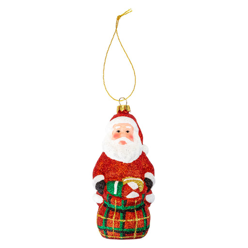 Christmas Tree Decoration Glitter Santa With Sack X 1 14x6x6cm Santa With Sack