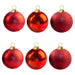 Christmas Bauble Decoration Hanging Tree Ornament X 6 6cm Red