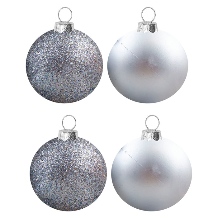 Christmas Bauble Decoration Hanging Tree Ornament X 4 7cm Silver