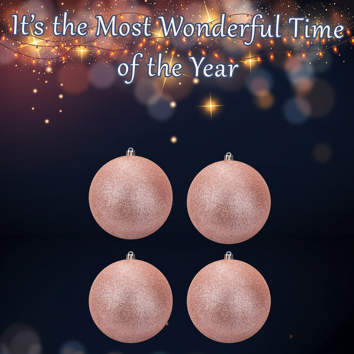 Christmas Bauble Decoration Hanging Tree Ornament X 4 7cm Rose Gold