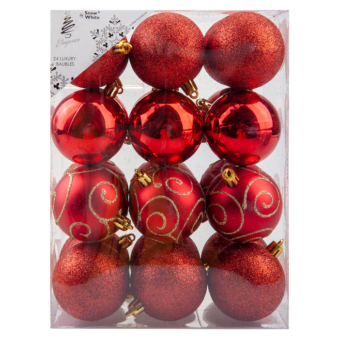 Christmas Bauble Decoration Hanging Tree Ornament X 24 6cm Red