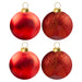 Christmas Bauble Decoration Hanging Tree Ornament X 4 10cm Red