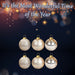 Christmas Bauble Decoration Hanging Tree Ornament X 6 10cm Champagne