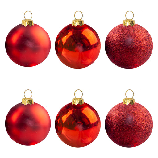 Christmas Bauble Decoration Hanging Tree Ornament X 6 10cm Red