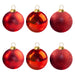 Christmas Bauble Decoration Hanging Tree Ornament X 6 10cm Red