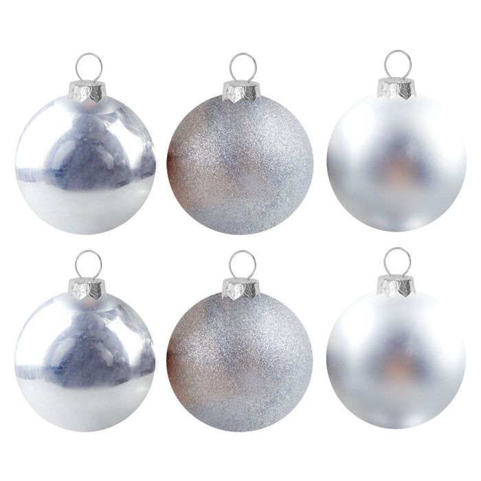 Christmas Bauble Decoration Hanging Tree Ornament X 6 10cm Silver