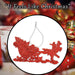 Christmas Tree Decoration Hanging Reindeer And Sleigh X 1 15. 5x14. 5x0. 3cm Red