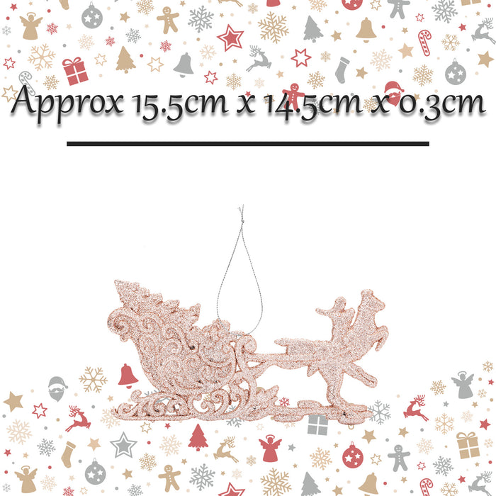 Christmas Tree Decoration Ornament X 1 15.5cm x 14.5cm x 0.3cm Rose Gold