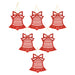 Christmas Tree Decoration Hanging Glitter Bell X 6 17.8x9.3x1.4cm Red