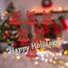 Christmas Tree Decoration Hanging Glitter Bell 6 Red