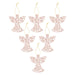 Christmas Tree Decoration Hanging Glitter Angel X 6 17.5cmx10cmx1.5cm Champagne