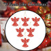 Christmas Tree Decoration Hanging Glitter Angel X 6 17. 5x10x1. 5cm Red