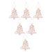 Christmas Tree Decoration Hanging Glitter Trees X 6 19.6x10.9x1.5cm Champagne