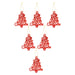 Christmas Tree Decoration Hanging Glitter Trees 6 Red