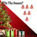Christmas Tree Decoration Hanging Glitter Trees X 6 19. 6x10. 9x1. 5cm Red