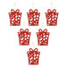 Christmas Tree Decoration Hanging Glitter Present X 6 17.4x8x1.3cm Red