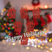 Christmas Tree Decoration Hanging Glitter Present 6 Red