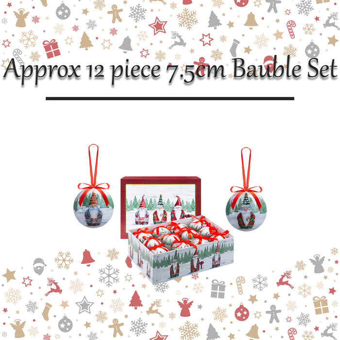 Christmas Bauble Decoration Hanging Tree 12 piece 7. Set Santa